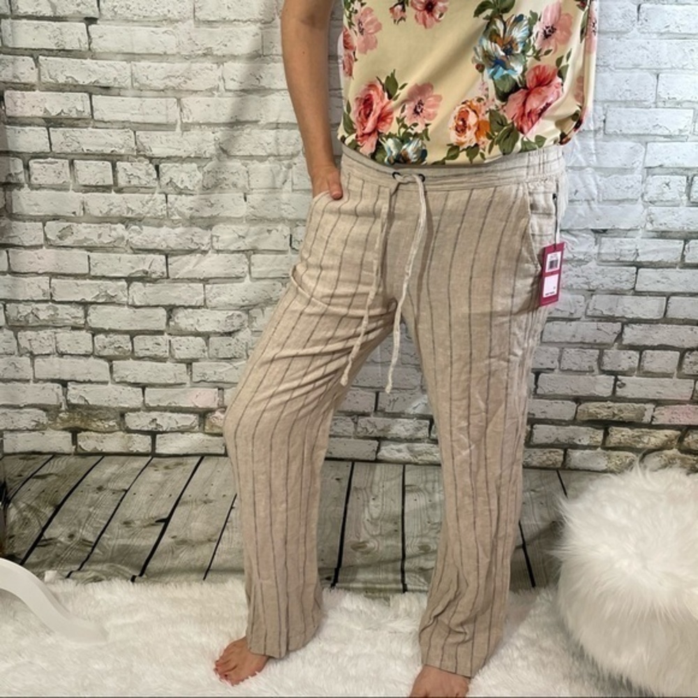 VINCE CAMUTO Light Stone Stripe Linen Pant XS - Picture 12 of 16